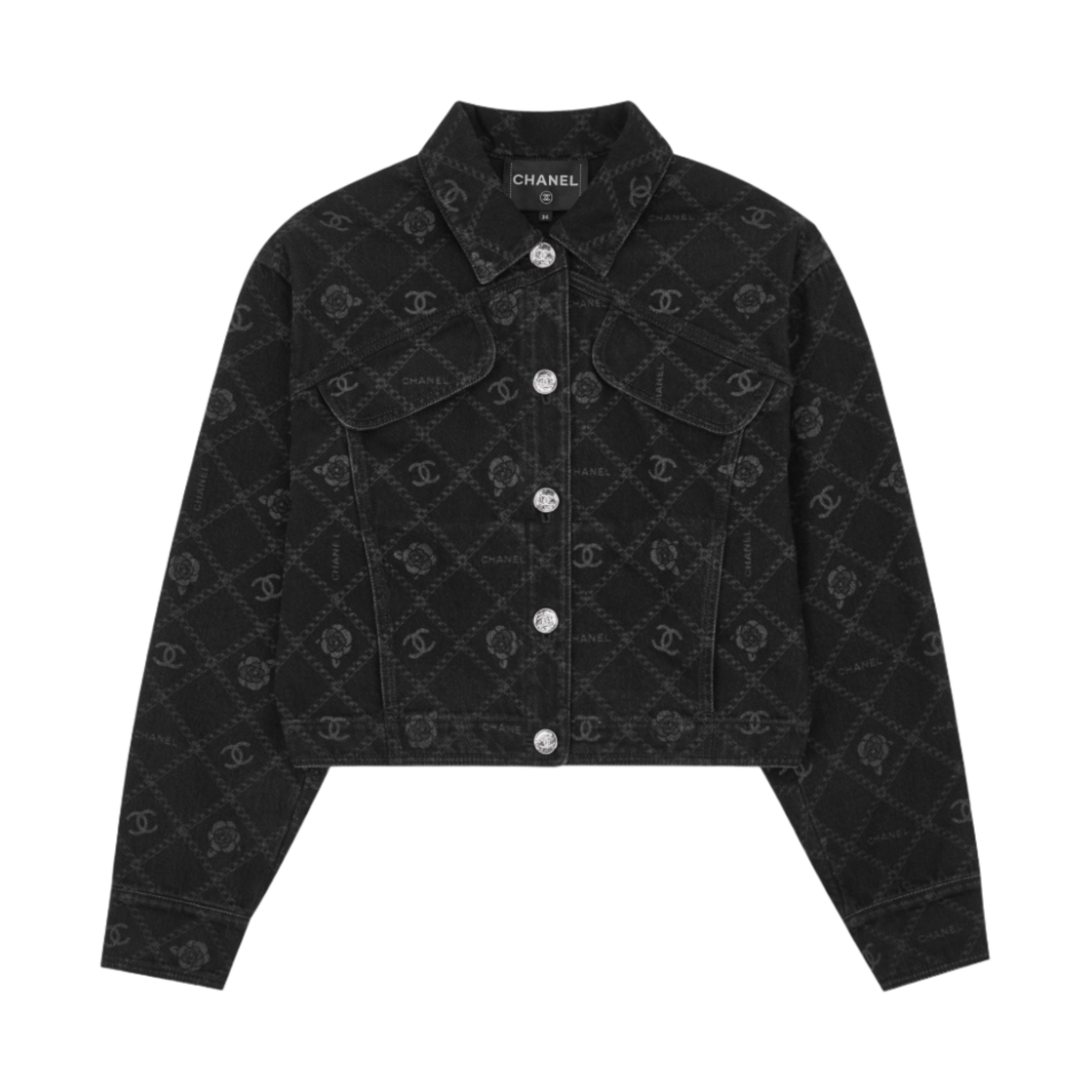 (W) 샤넬 데님 자켓 블랙 화이트((W) Chanel Denim Jacket Black White)
