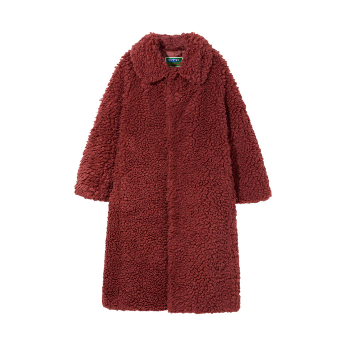 P00000VY Greenbutter Shearling Over Coat Brick
