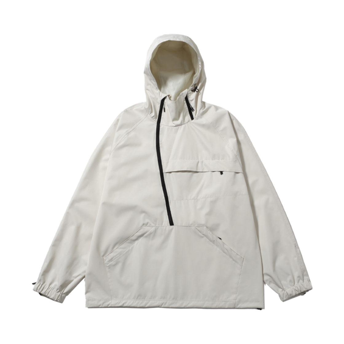 BAL053 Ballute Hipora Curved Zip Wind Breaker Anorak Ivory