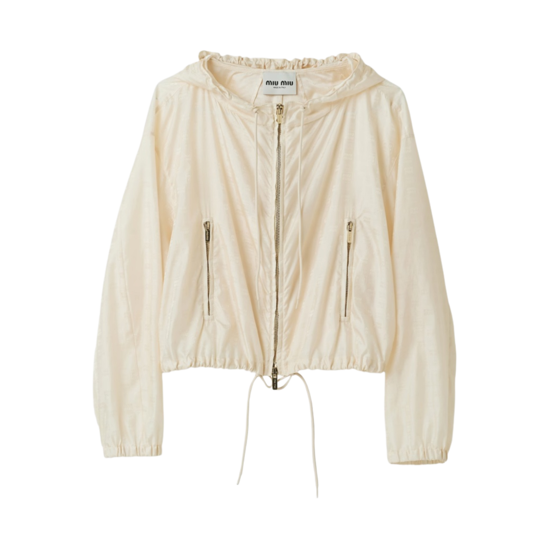 (W) 미우 미우 나일론 블루종 자켓 아이보리((W) Miu Miu Nylon Blouson Jacket Ivory) - 1