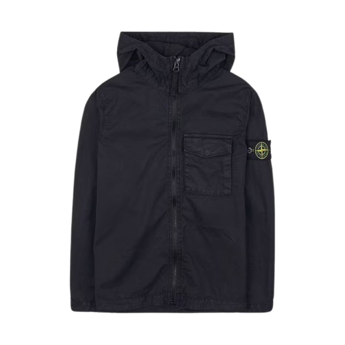 (키즈) 스톤 아일랜드 10210 로고 후드 자켓 블랙 - 23SS((Kids) Stone Island 10210 Logo Hooded Jacket Black - 23SS)