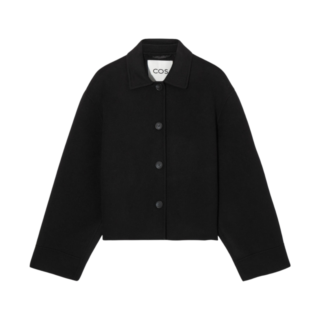 (W) 코스 박시 더블 페이스드 울 자켓 블랙((W) COS Boxy Double-Faced Wool Jacket Black)
