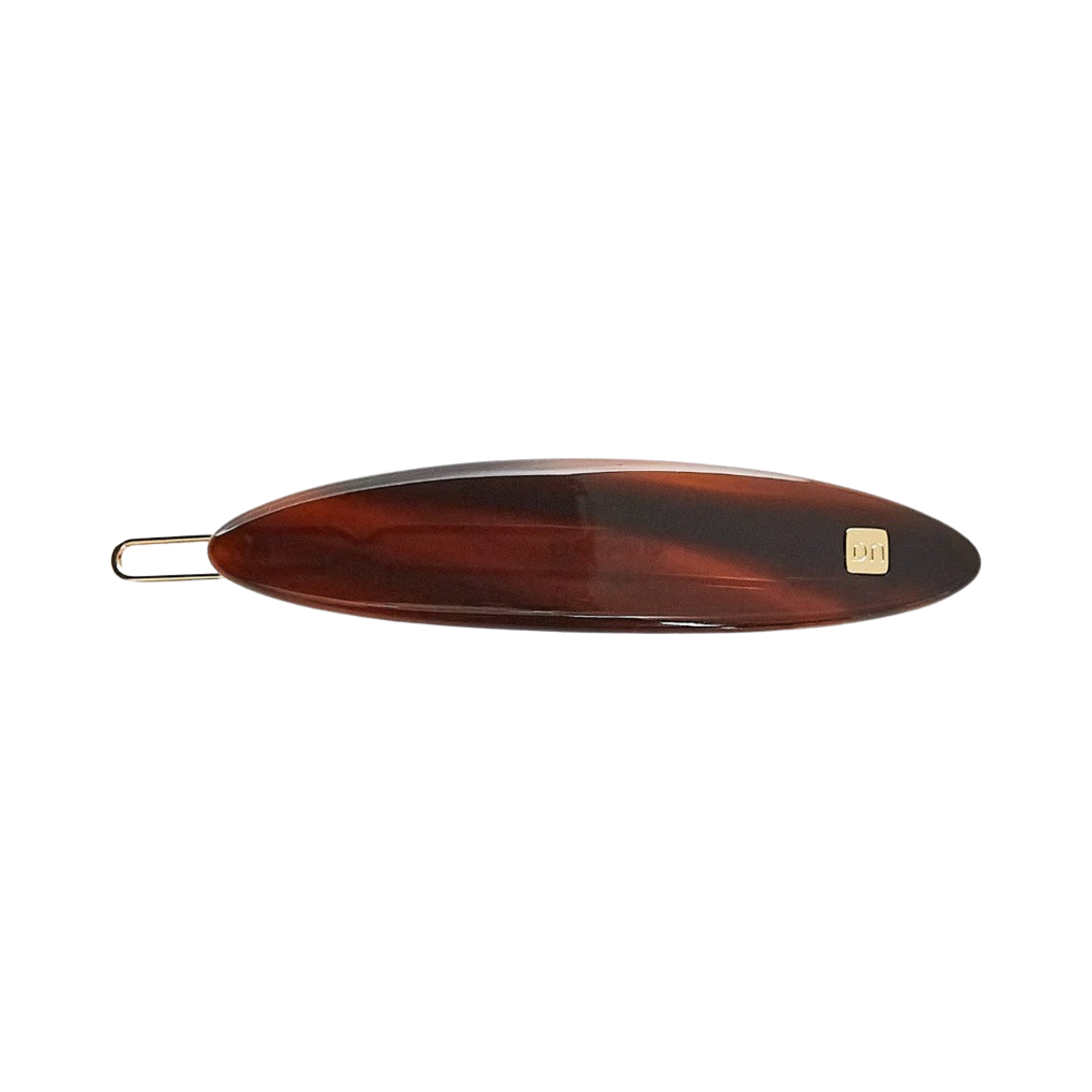 드니니 클래식 타원 헤어핀 스몰 브라운(DNINI Classic Oval Barrette S Brown)