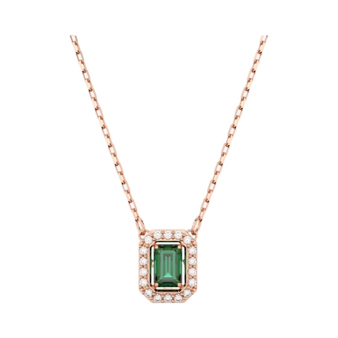 5650069 (W) Swarovski Millenia Necklace Green Rose Gold Plated