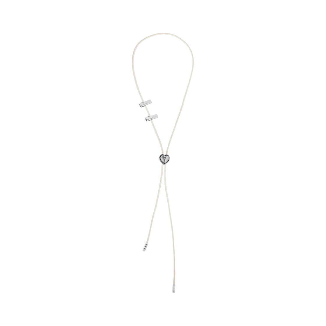 no483si Sentiments No.483 Heart Code Lock Necklace Silver/Ivory