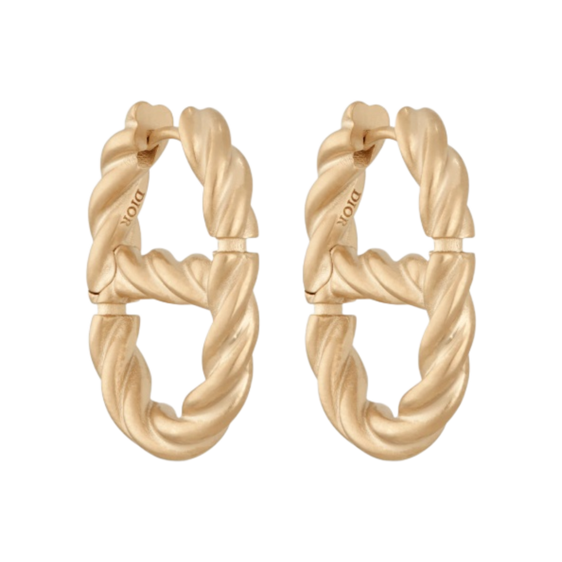 (W) 디올 CD 네이비 이어링 골드 피니쉬 메탈((W) Dior CD Navy Earrings Gold Finish Metal) - 1