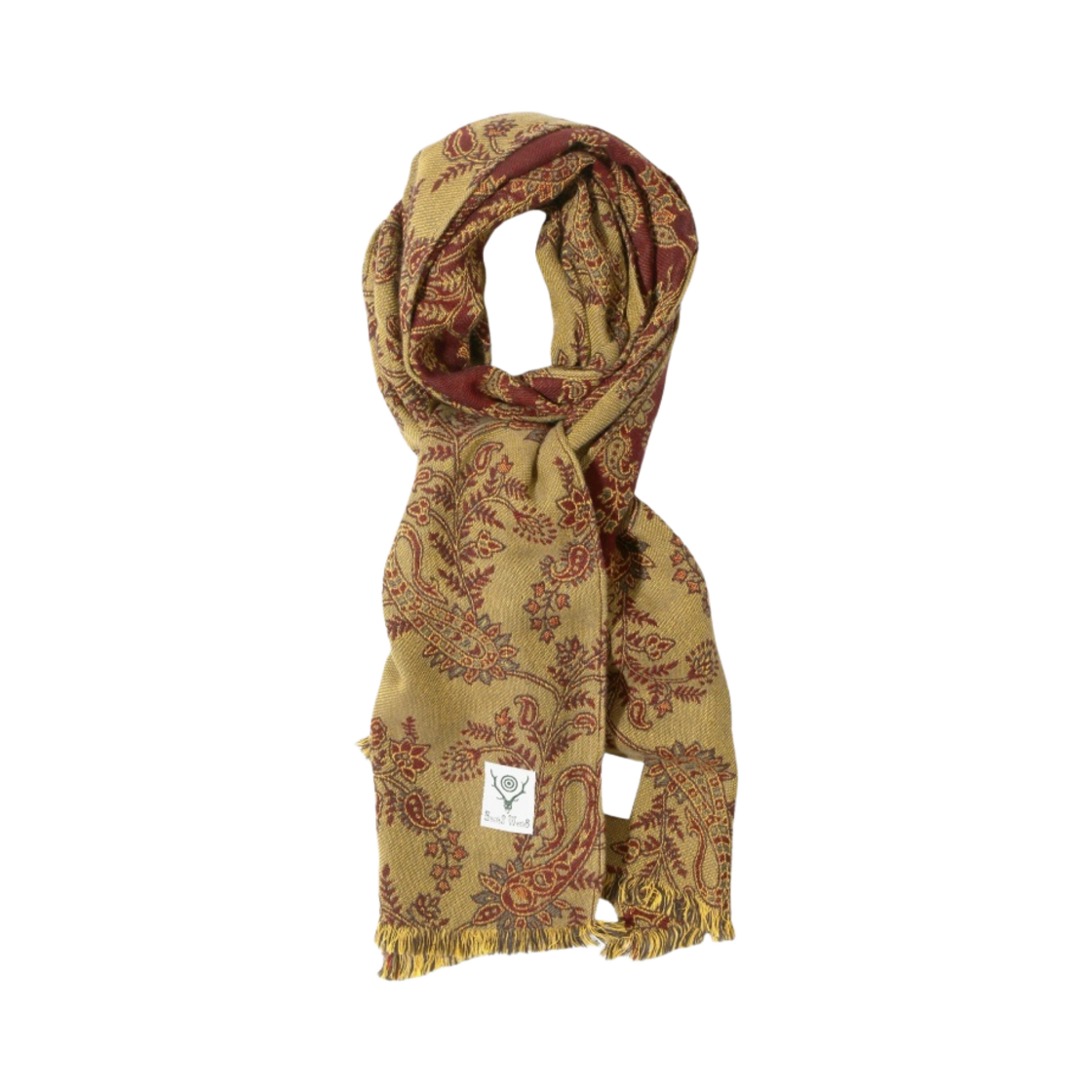 사우스2 웨스트8 스톨 코튼 자카드 페이즐리 그린(South2 West8 Stole Cotton Jacquard Paisley Green)