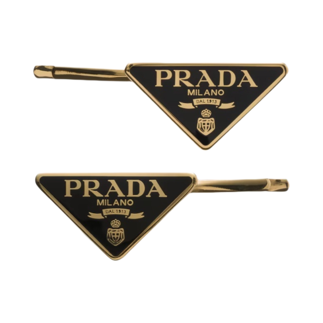 (W) 프라다 메탈 헤어 클립 블랙((W) Prada Metal Hair Clips Black)