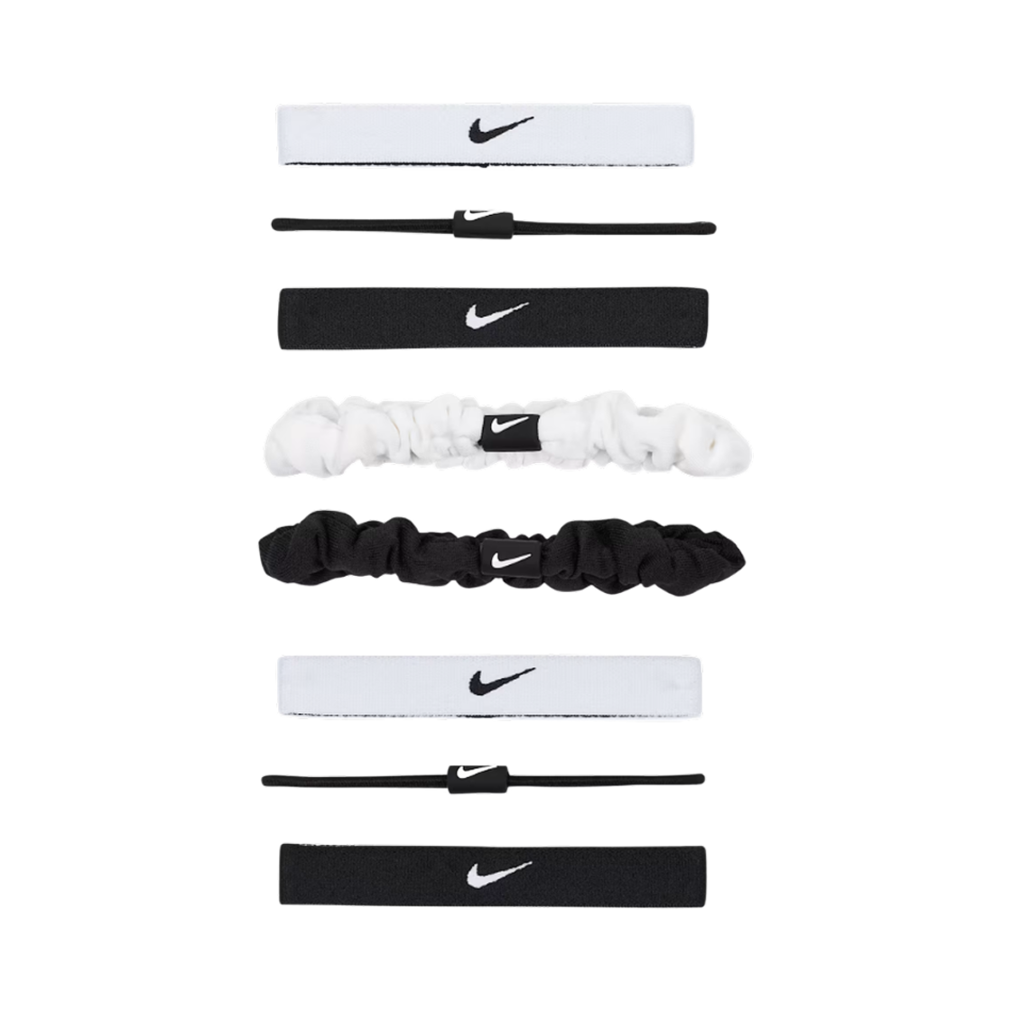 IF1654-127 Nike Flex Classic Mix Hair Ties White Black (8 Pack)