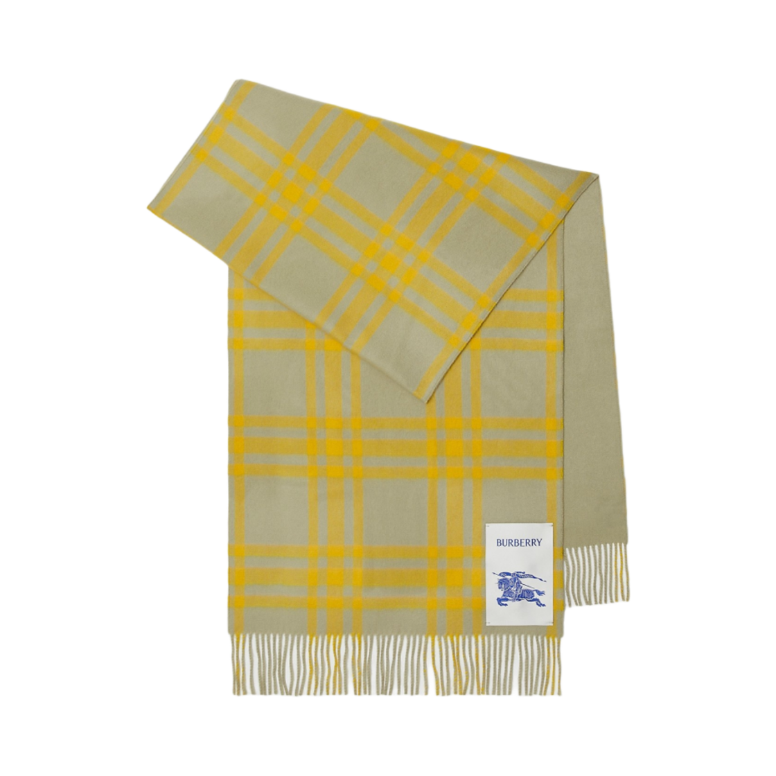 8076256 Burberry Check Reversible Cashmere Muffler Yellow