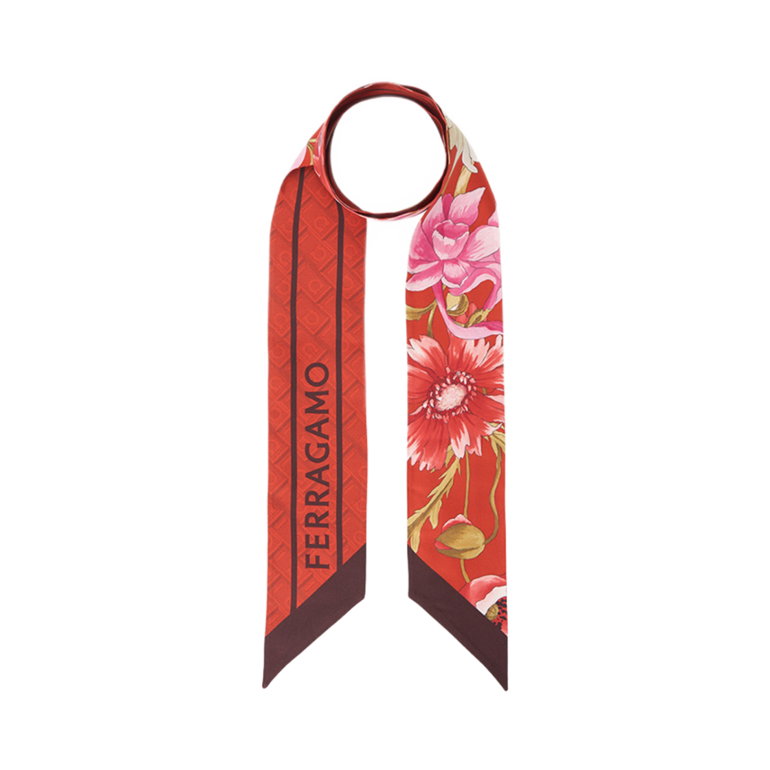 320966-780233 (W) Ferragamo Silk Scarf Red