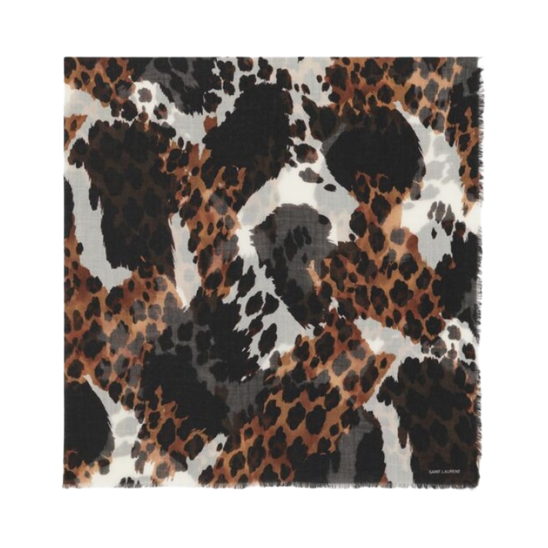 (W) 생로랑 스퀘어 스카프 울 에타민 멀티컬러((W) Saint Laurent Square Scarf in Wool Etamine Multicolor) - 1