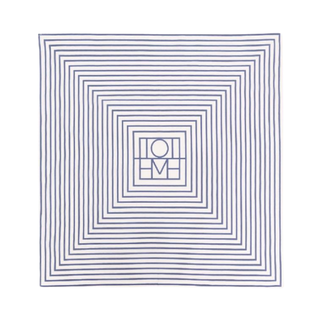 (W) 토템 모노그램 실크 스카프 코발트 블루((W) Toteme Monogram Silk Scarf Cobalt Blue)