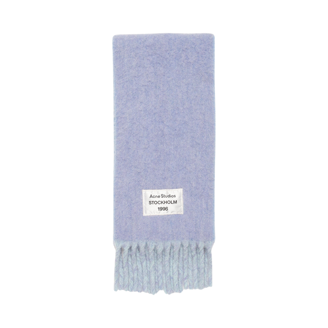CA0343-DMJ Acne Studios Fringed Muffler Logo Label Blue Light Blue