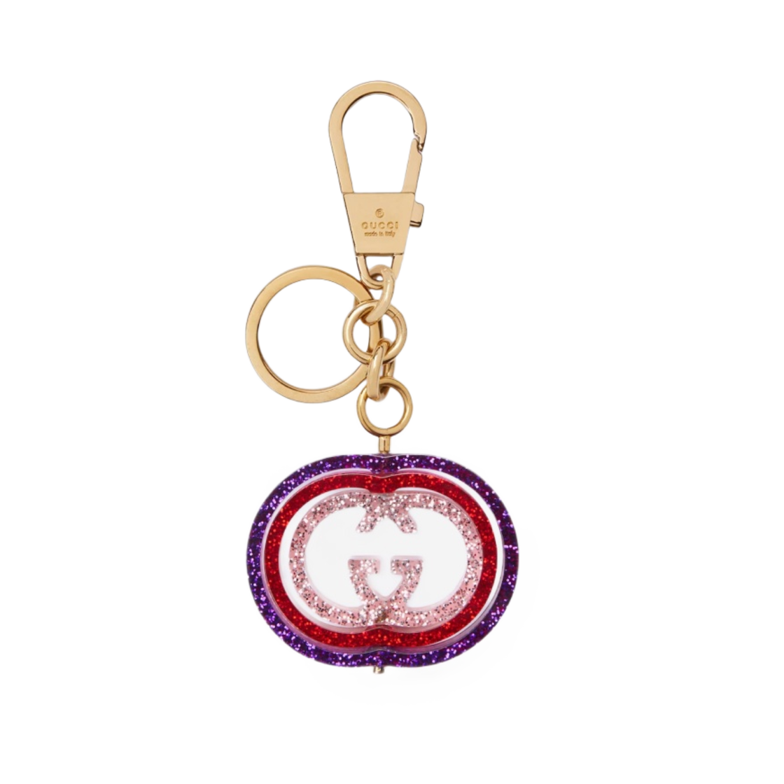 구찌 인터로킹 G 글리터 키체인 멀티컬러 플렉시글라스(Gucci Interlocking G Glitter Keychain Multicolour Plexiglas) - 1