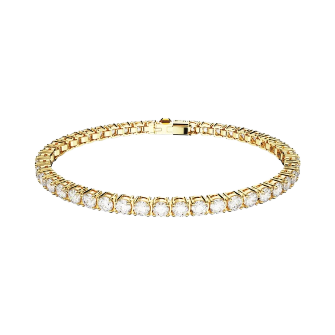 (W) 스와로브스키 매트릭스 테니스 브레이슬릿 화이트 골드 플래팅((W) Swarovski Matrix Tennis Bracelet White Gold Plated)