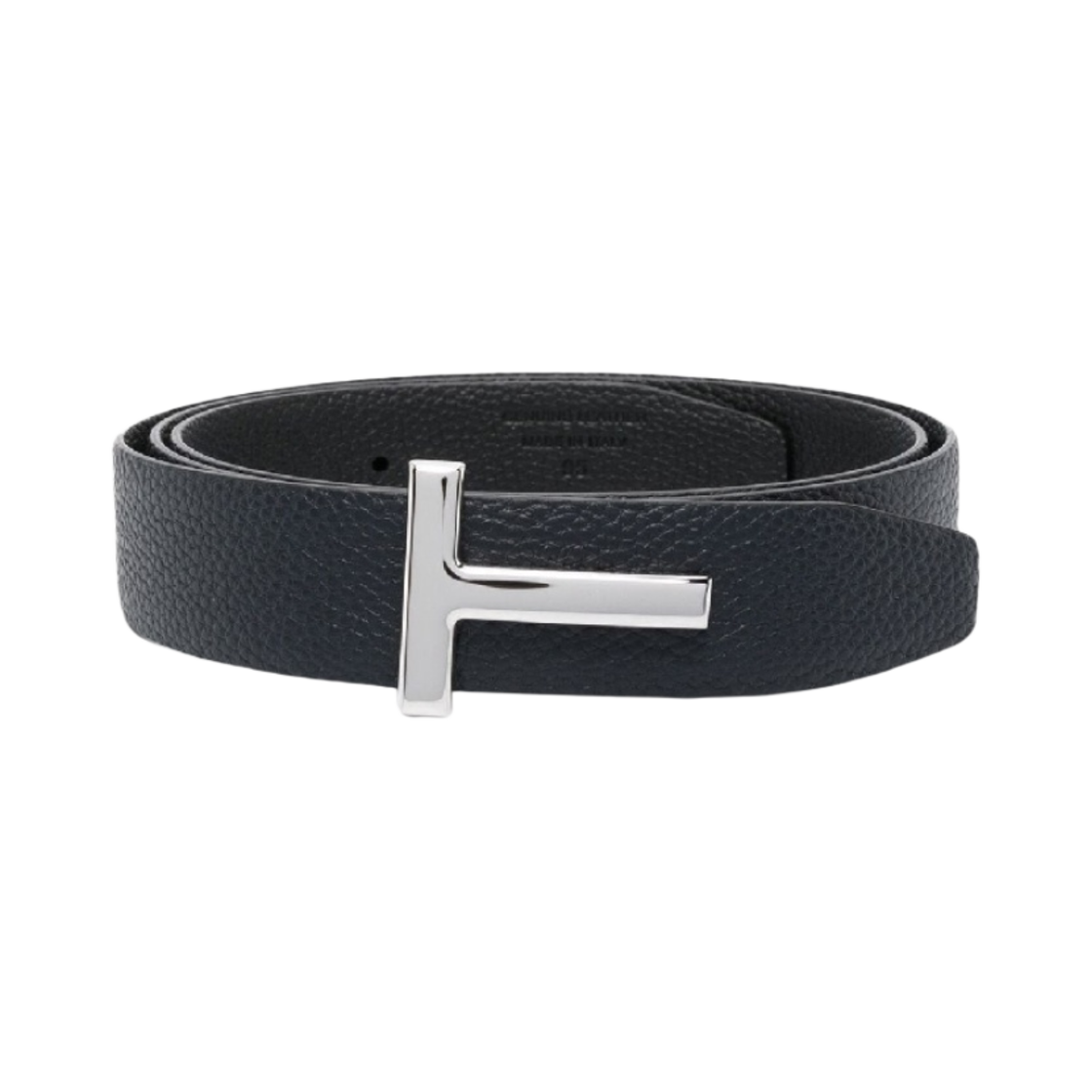 톰포드 레더 리버시블 버클 T 벨트 다크 네이비 블랙(Tom Ford Leather Reversible Buckle T Belt Dark Navy Black)