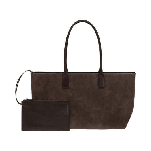 P0000EML Kindersalmon Women Margo Suede Tote Bag Charcoal Brown