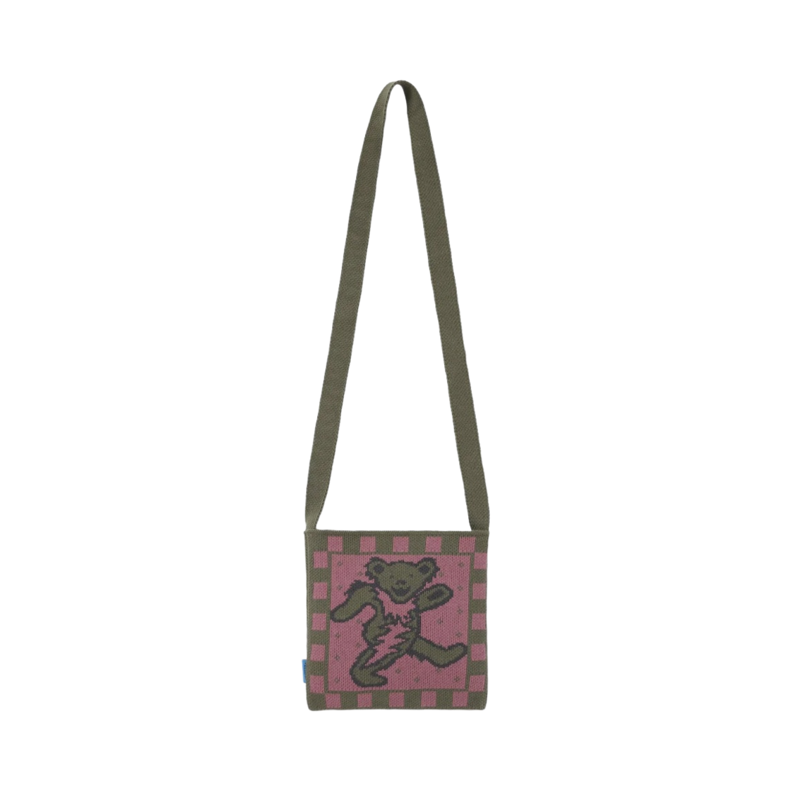 GD233KBAMB01MUD Thisisneverthat x Grateful Dead Lightning Bear Knit Mini Bag Mud