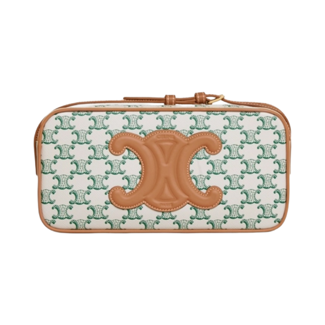 셀린느 트리옹프 캔버스 카프스킨 퀴르 트리옹프 카메라 숄더백 그린(Celine Camera Shoulder Bag Cuir Triomphe in Triomphe Canvas and Calfskin Green) - 1