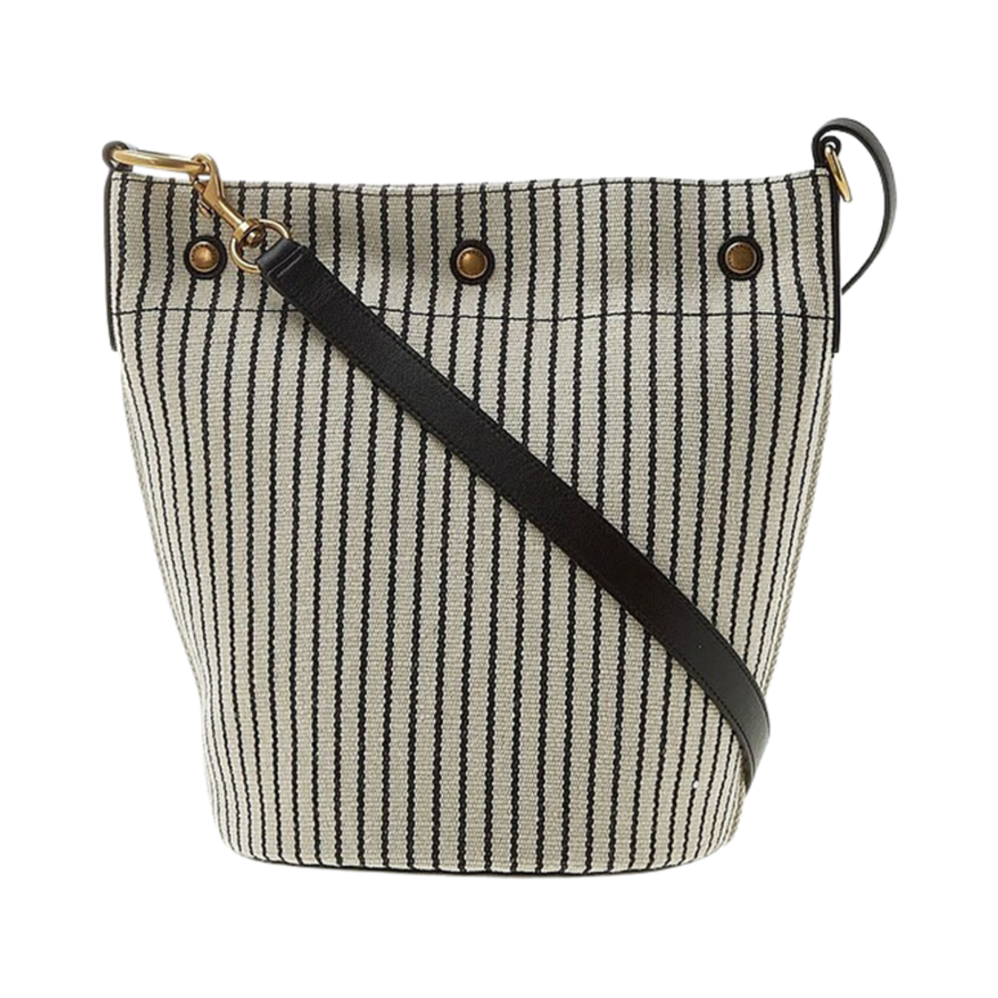 생로랑 리브 고쉬 캔버스 버킷백 크림 블랙(Saint Laurent Rive Gauche Canvas Bucket Bag Cream Black) - 2