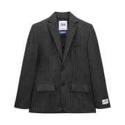 Zara x Ader Error Striped Oversize Blazer Grey