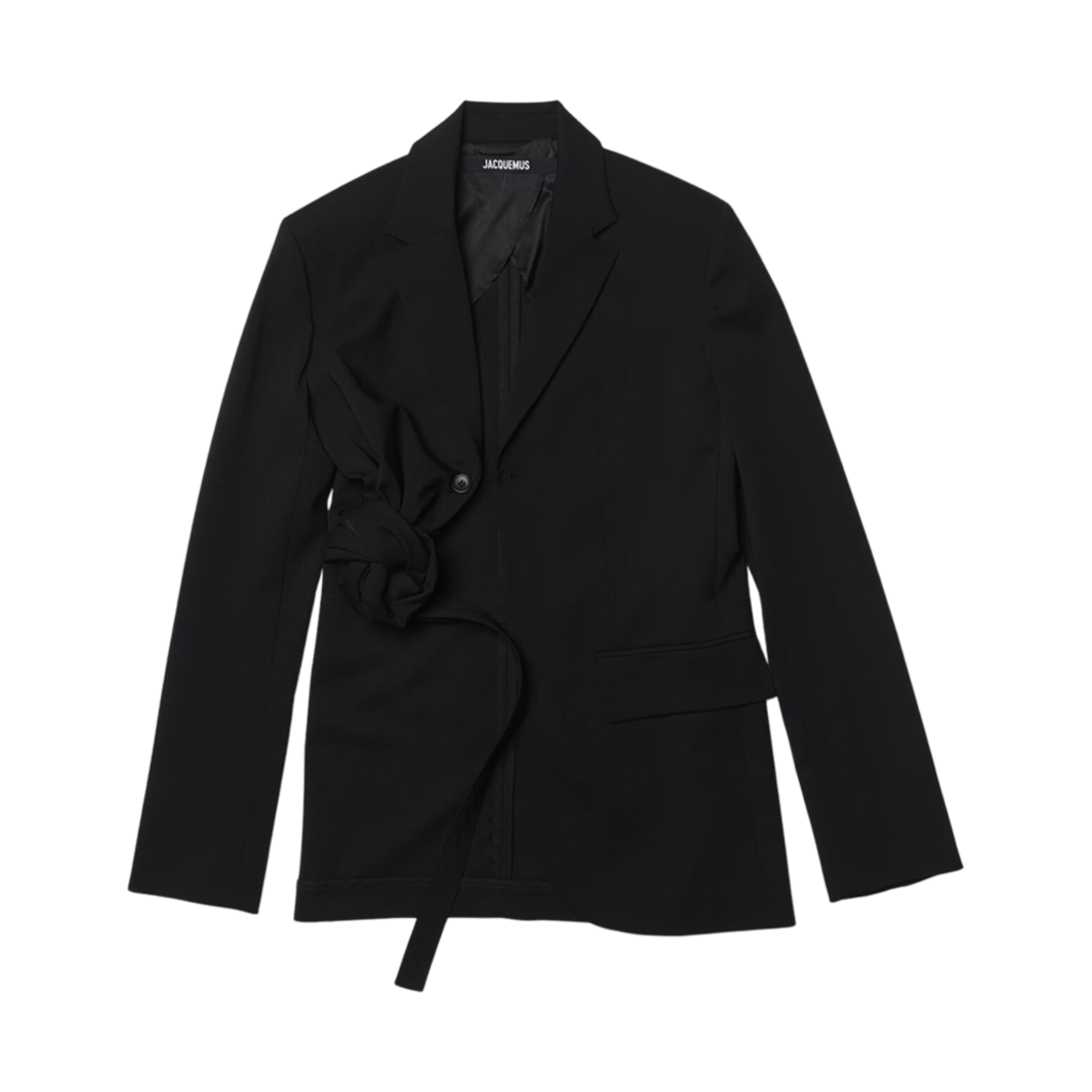 223JA021-1075-990 (W) Jacquemus La Veste Baccala Knotted Blazer Black