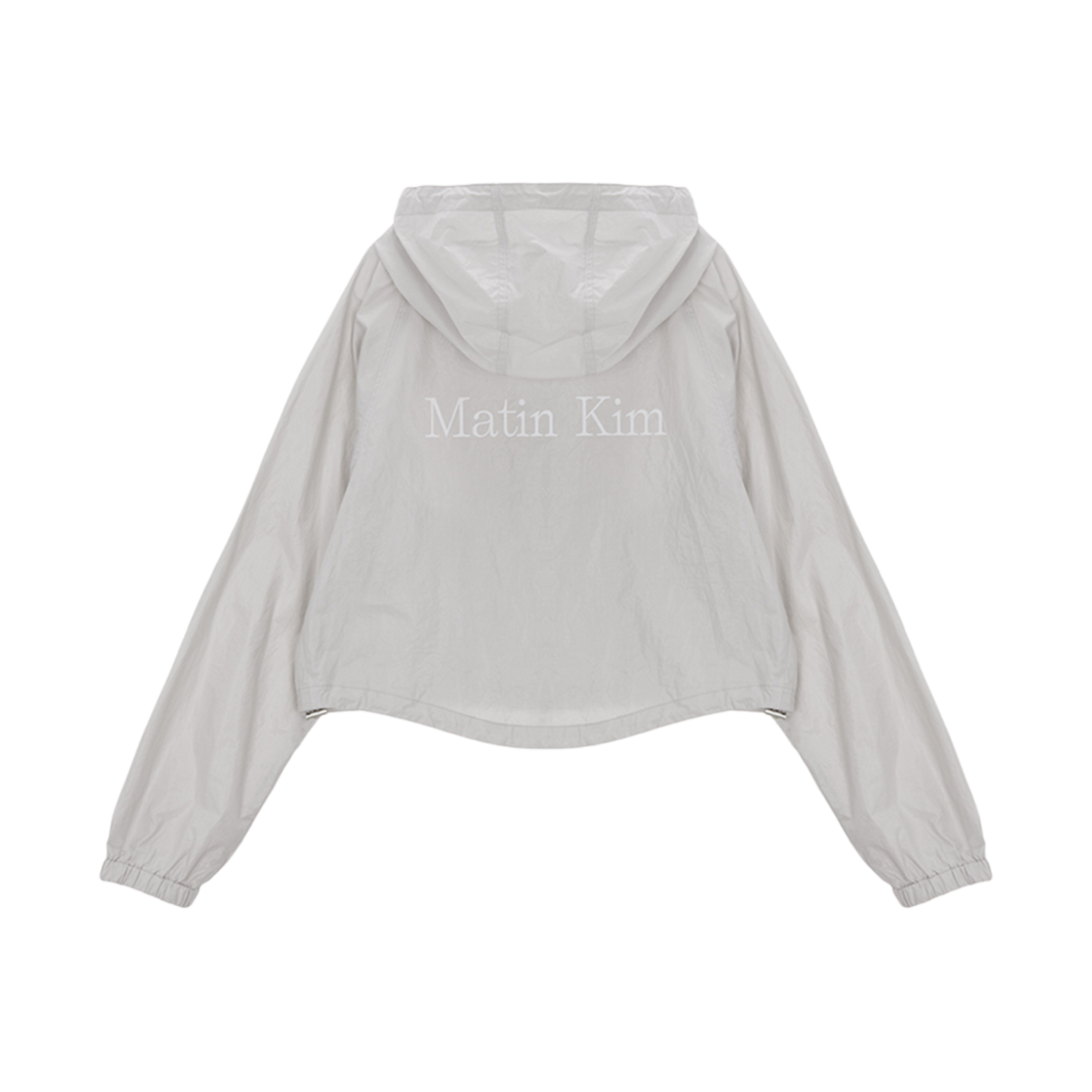 (W) 마뗑킴 마뗑 크롭 후디 코팅 점퍼 그레이((W) Matin Kim Matin Crop Hoody Coating Jumper Grey)