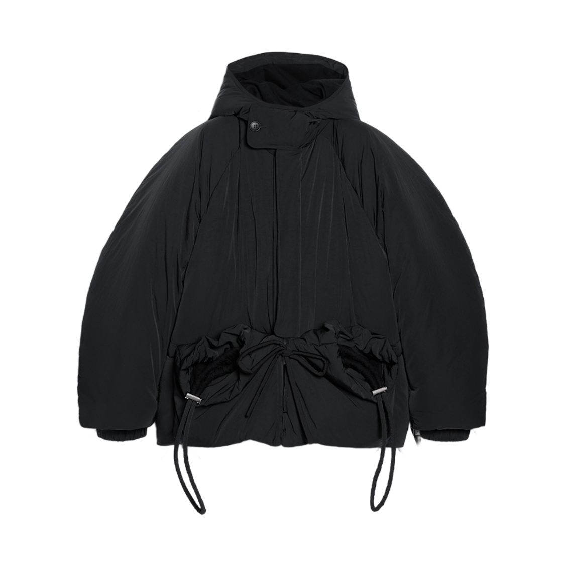 (W) 자크뮈스 라 두둔 카풀로 퍼피 포켓 퍼퍼 블랙((W) Jacquemus La Doudoune Capullo Puffy Pocket Puffer Black)