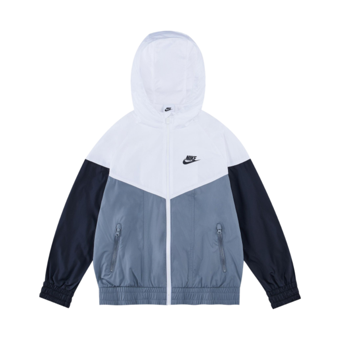 (키즈) 나이키 NSW 윈드러너 후드 자켓 화이트 스모크 그레이((Kids) Nike NSW Windrunner Hooded Jacket White Smoke Grey) - 1