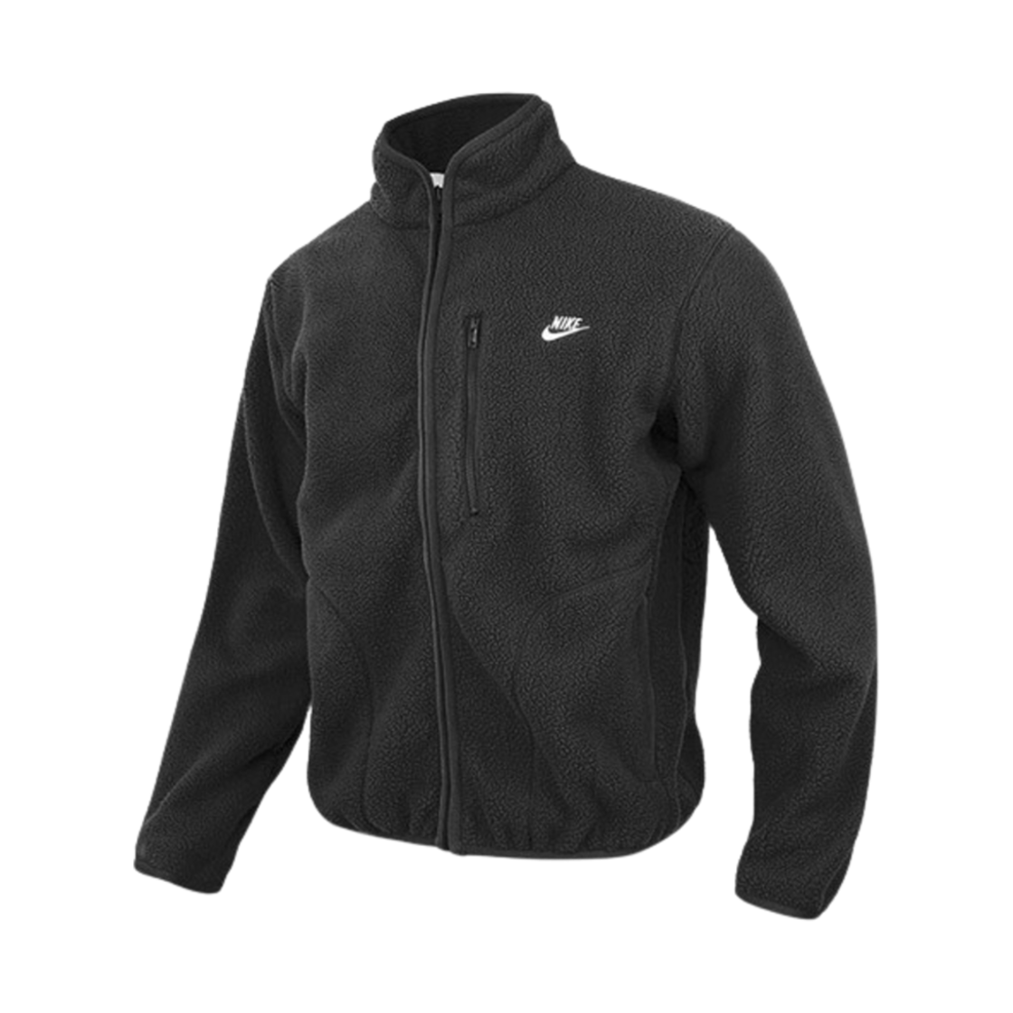 나이키 NSW 클럽 플리스 자켓 블랙 화이트 - 아시아(Nike NSW Club Fleece Jacket Black White - Asia)