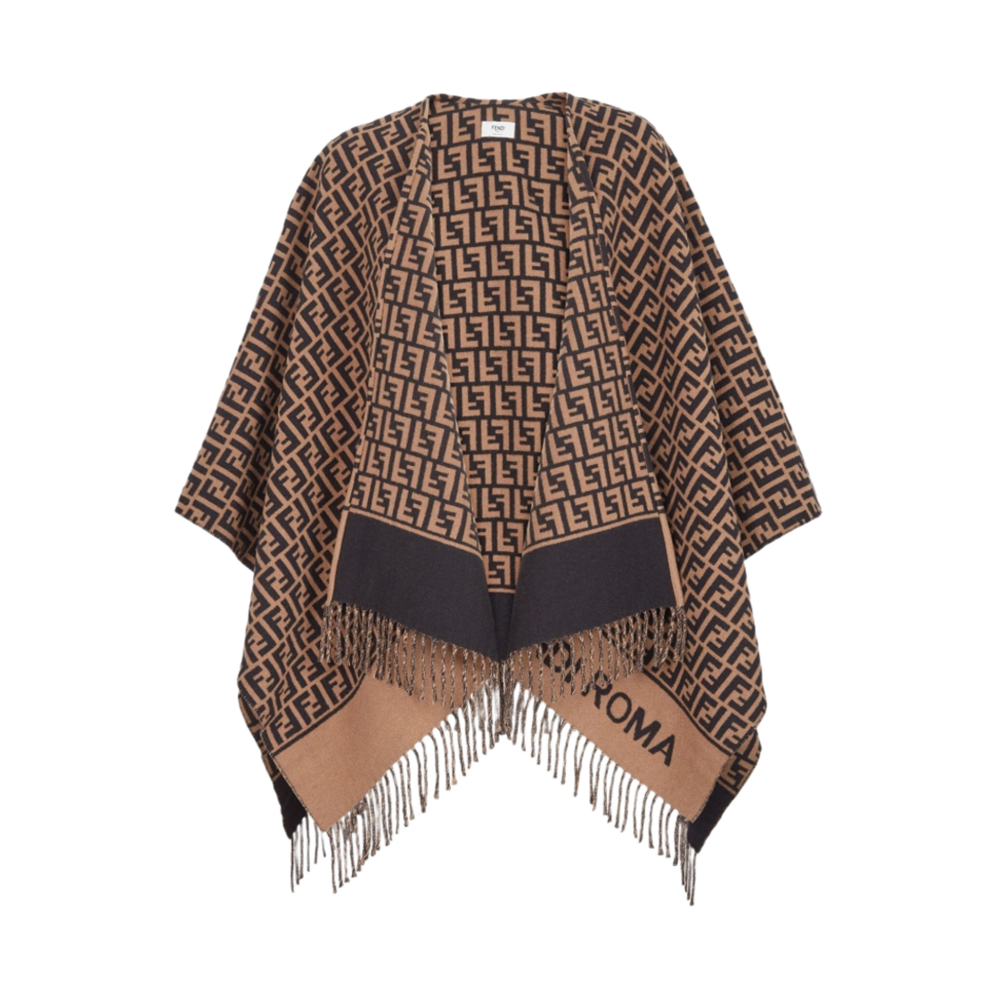 FXX723AQCWF0QE1 Fendi Wool Cashmere Poncho Brown