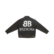 Balenciaga Spray Paint Logo Denim Jacket Black