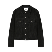 Tonywack Suede Cropped Trucker Black