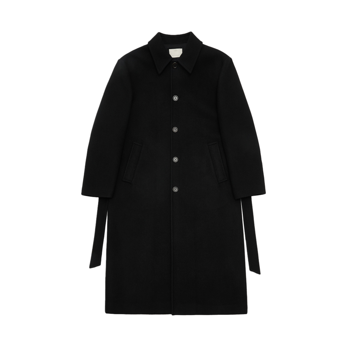 KM4DCOBAM27BK Amomento Mens Single Breasted Long Coat Black - 24FW