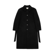 Amomento Mens Single Breasted Long Coat Black - 24FW