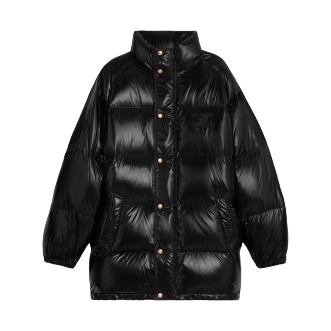 (W) 셀린느 롱 트리옹프 라이트웨이트 나일론 다운 자켓 블랙