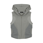 Art of Field Short Hooded Vest Jacket Lihgt Gray