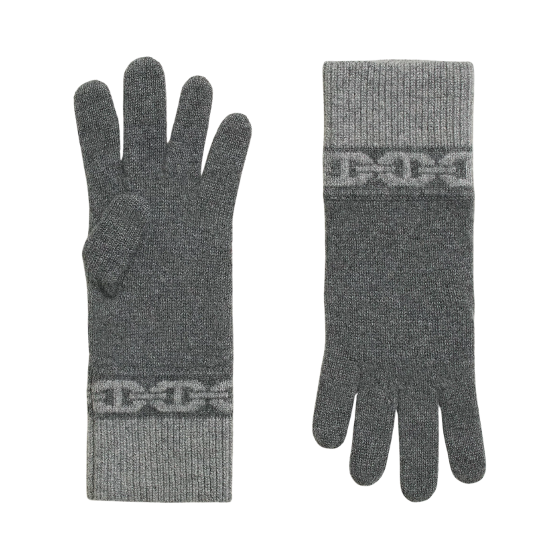 H232006GG1 (W) Hermes Heaven Gloves Cashmere & Charbon Flanelle