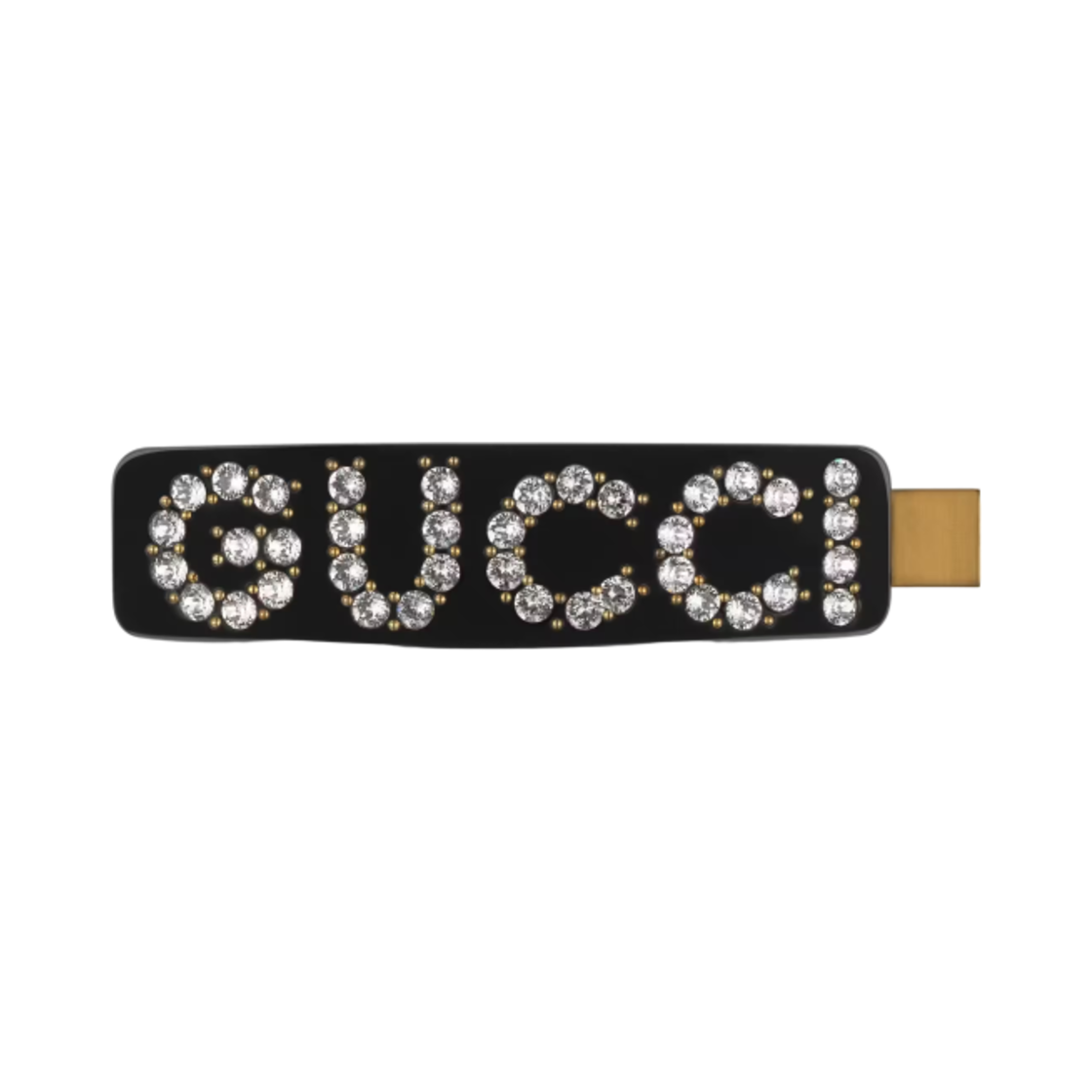 (W) 구찌 크리스탈 싱글 헤어 클립 블랙 레진((W) Gucci Crystal Single Hair Clip Black Resin) - 1