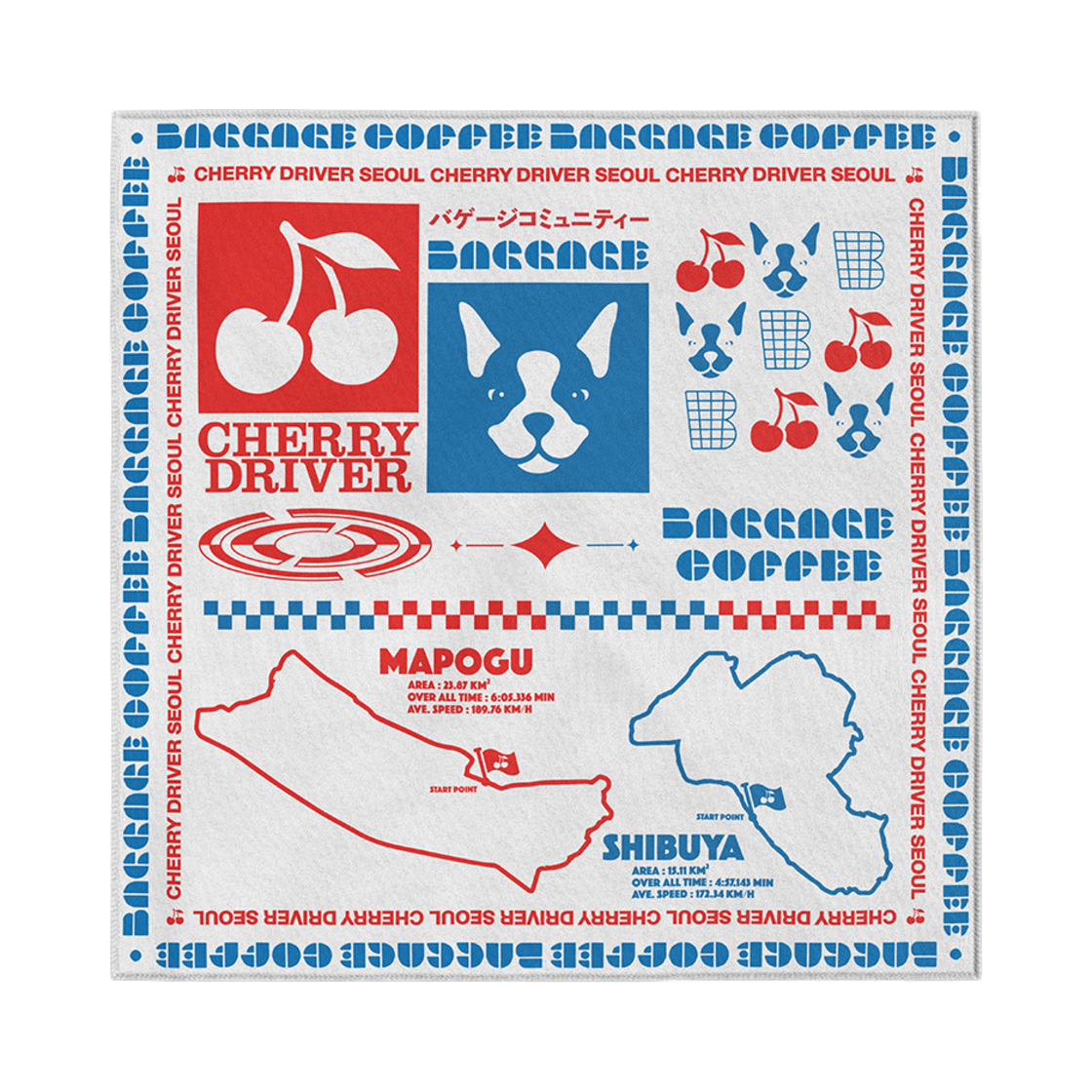 CHERRY DRIVER X BAGGAGE COFFEE SP BANDANA CHERRY DRIVER X BAGGAGE COFFEE SP BANDANA