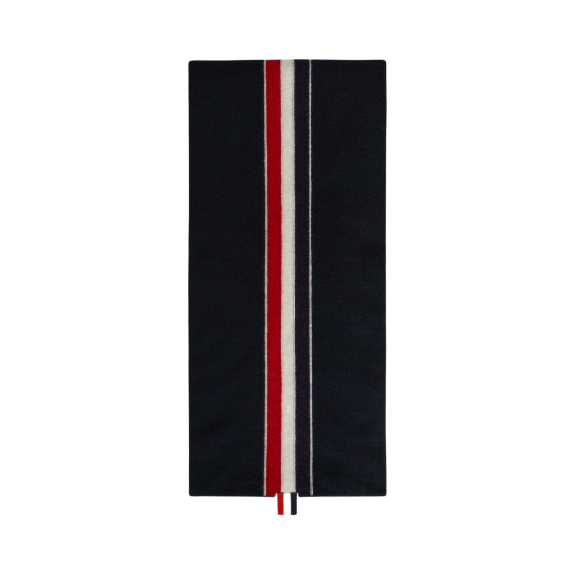 톰브라운 슈퍼파인 메리노 스트라이프 니트 스카프 블랙(Thom Browne Superfine Merino Stripe Knit Scarf Black) - 1