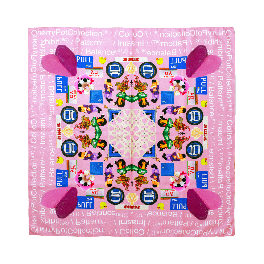 Cherry Pot Heart Bandana Indi Pink CHERRY DRIVER Cherry Pot Heart Bandana Indi Pink