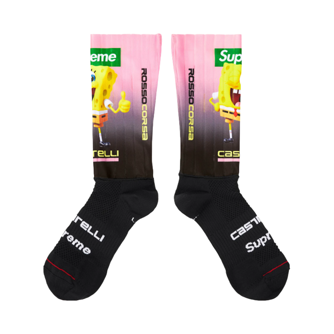 슈프림 x 스폰지밥 카스텔리 사이클링 삭스 블랙 옐로우 (1개입) - 25SS(Supreme x SpongeBob SquarePants Castelli Cycling Sock Black (1 Pack) - 25SS) - 2