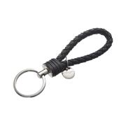 Bottega Veneta Logo Tag Keyring Navy