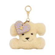 Celine Triomphe Pom-Pom Charm in Shearling and Calfskin Natural Mauve