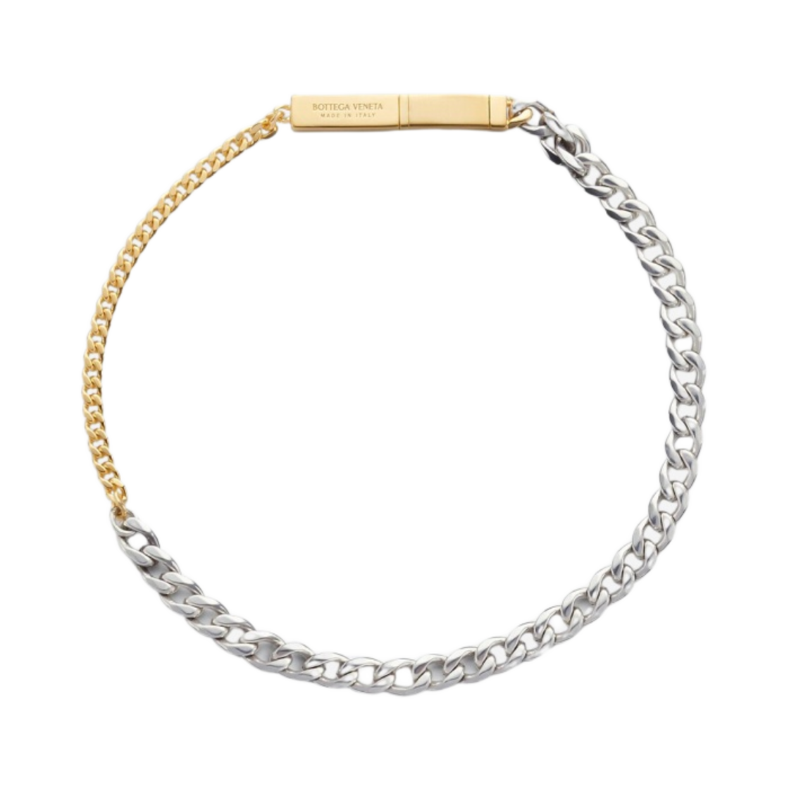 보테가 베네타 체인 브레이슬릿 실버 옐로우 골드