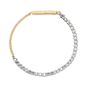 Bottega Veneta Chains Bracelet Silver Yellow Gold