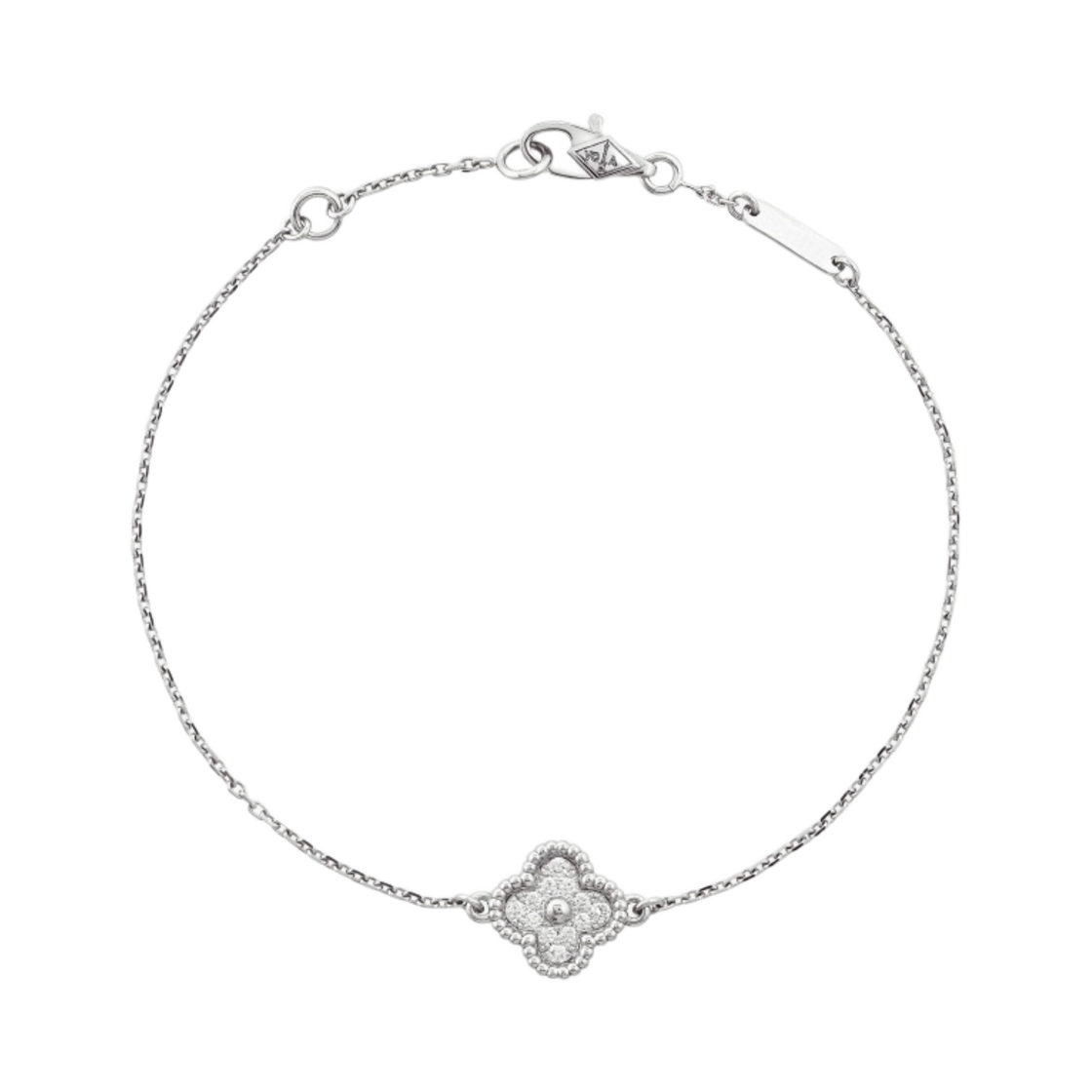 VCARO85600 (W) Van Cleef & Arpels Sweet Alhambra Bracelet 1 Motifs White Gold Diamonds