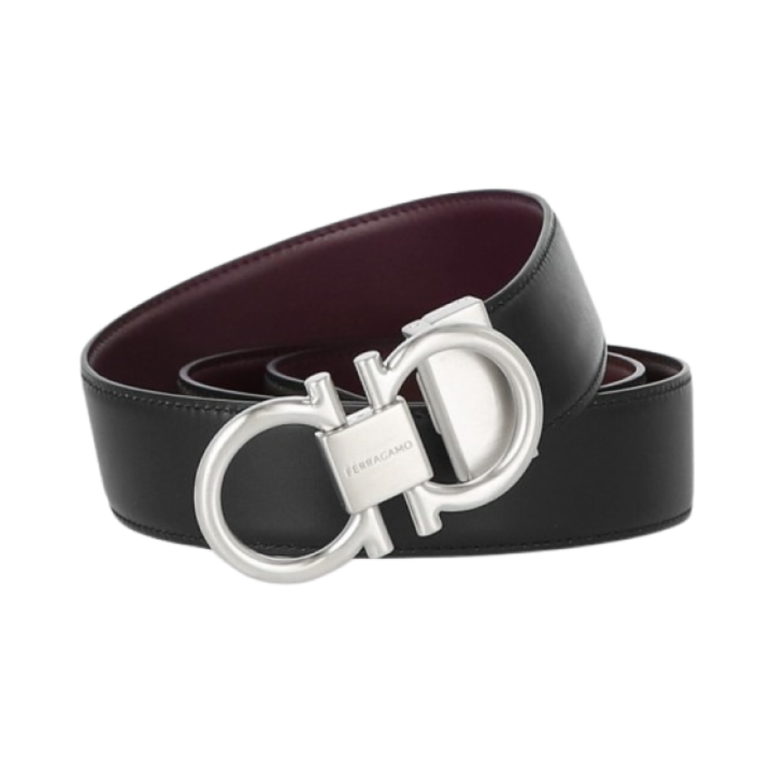 페라가모 리버시블 어드저스터블 간치니 벨트 다크 바롤로 네로(Ferragamo Reversible and Adjustable Gancini Belt Dark Barolo Nero)